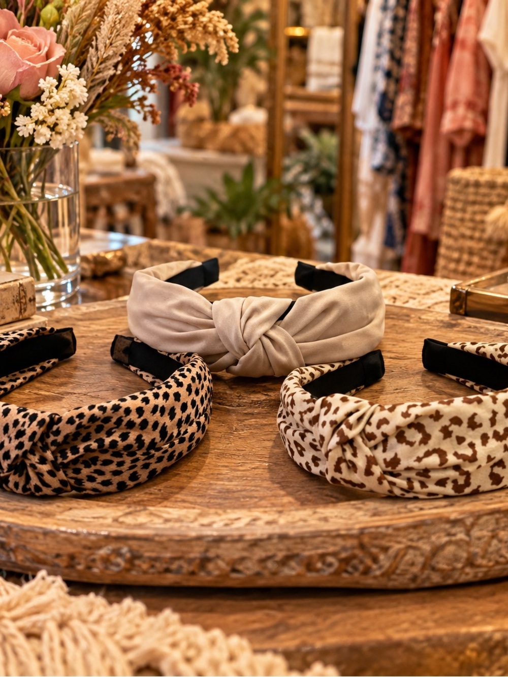 Beige Knot Headband for Women - Neutral Fashion Accessory Bundle of 3